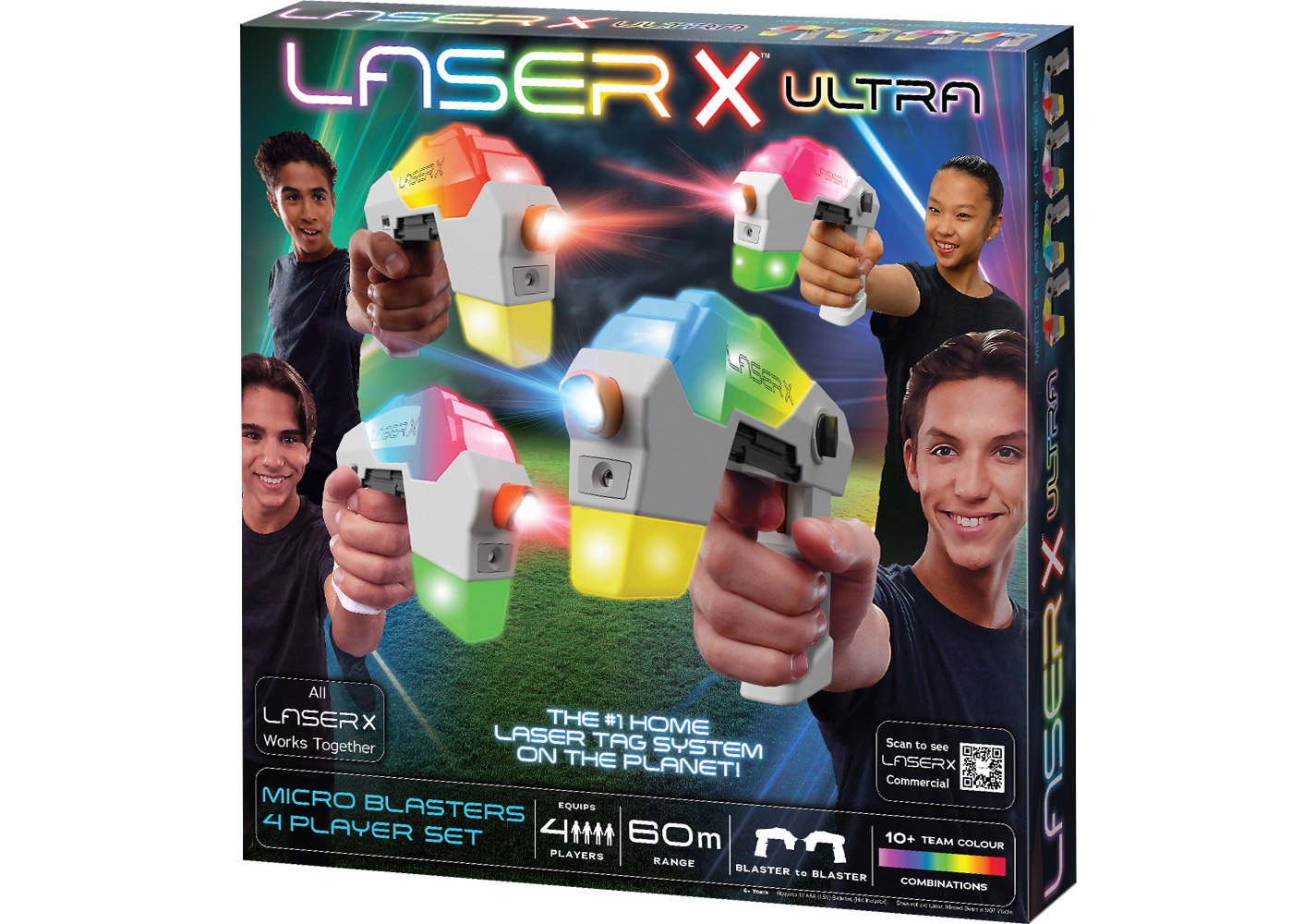 www.hunterleisure.com.au Laser X Ultra Micro Blasters 4 Player Set Target Catch Hunter Leisure